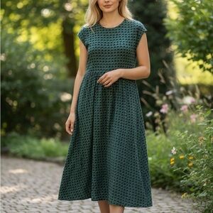 Boden Green, Black, Pink and Orange Patterned maxi dress